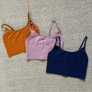 🎄 PINK | BUNDLE!! 3 Ribbed Bralettes